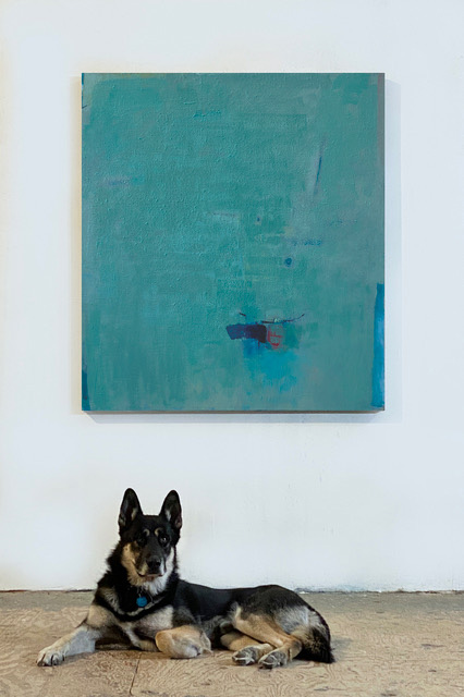 dog with painting